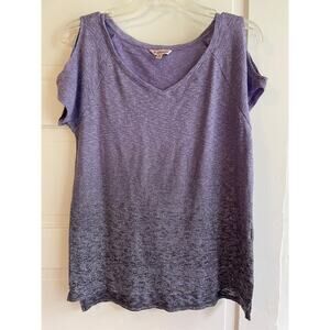 Juicy Couture Size‎ Medium Women Purple Knit Short Sleeve Top Open Shoulder